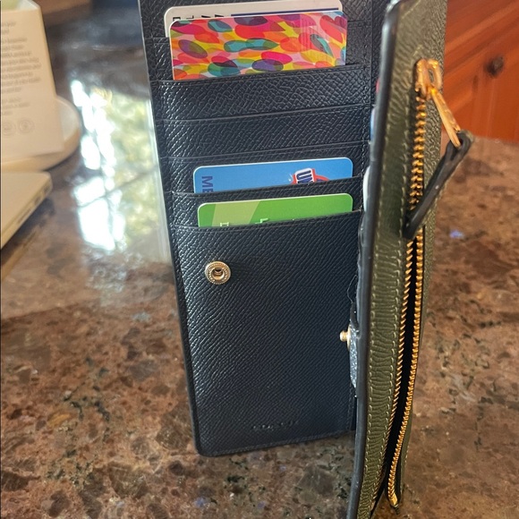 Coach Textured Green Leather Wallet - Picture 2 of 3